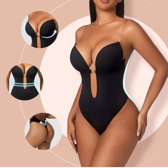NEW Backless U Plunge Thong Bodysuit Shapewear - Picture 8 of 16